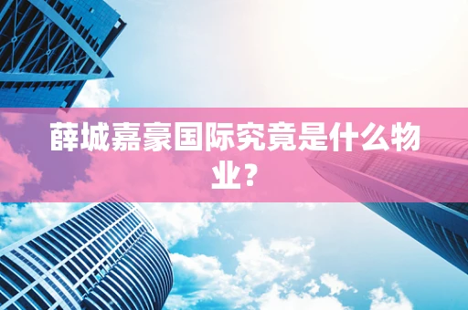 薛城嘉豪国际究竟是什么物业？