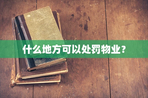 什么地方可以处罚物业？