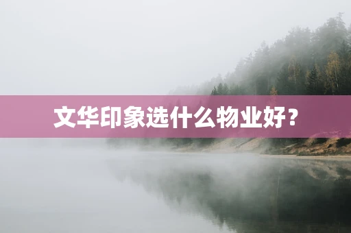 文华印象选什么物业好？
