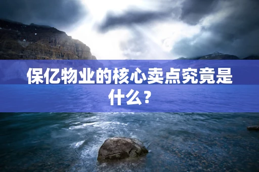 保亿物业的核心卖点究竟是什么？