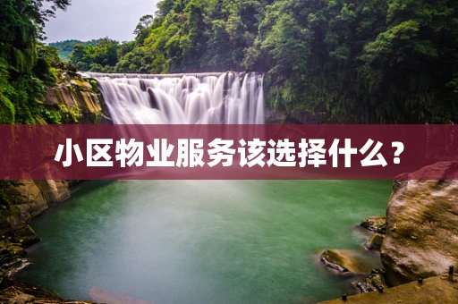 小区物业服务该选择什么？