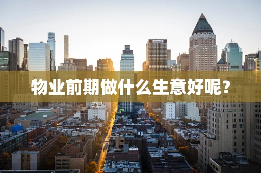 物业前期做什么生意好呢？