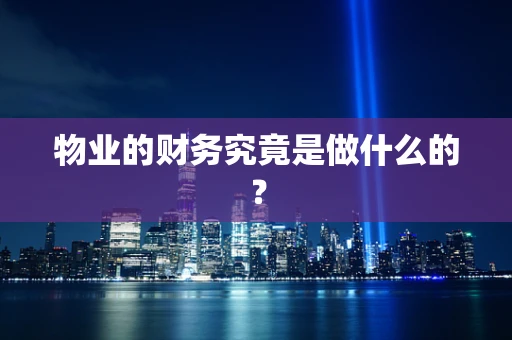 物业的财务究竟是做什么的？