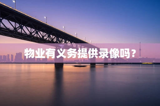 物业有义务提供录像吗？
