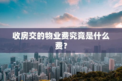 收房交的物业费究竟是什么费？