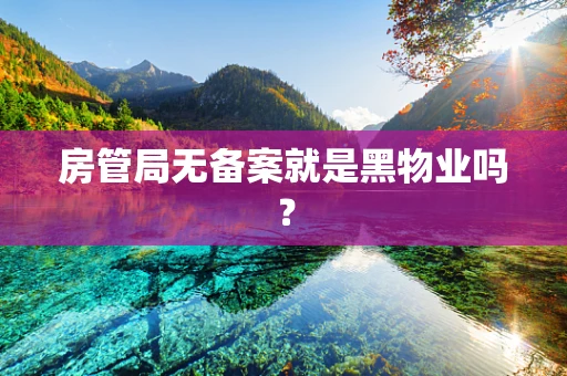 房管局无备案就是黑物业吗？