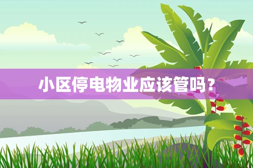 小区停电物业应该管吗？