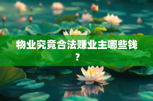 物业究竟合法赚业主哪些钱？