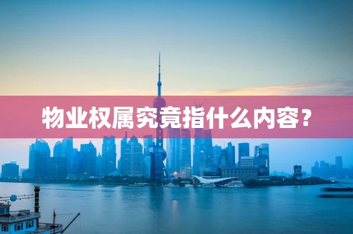 物业权属究竟指什么内容？