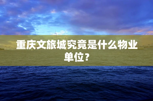 重庆文旅城究竟是什么物业单位？