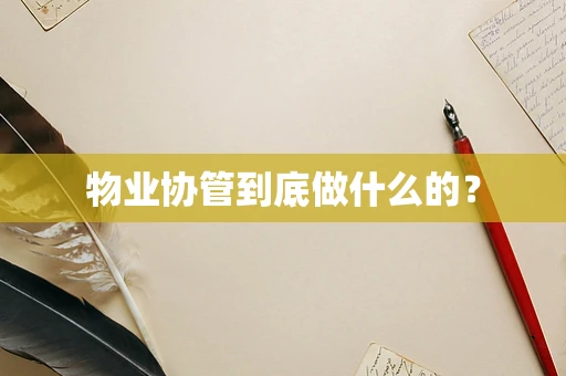 物业协管到底做什么的？
