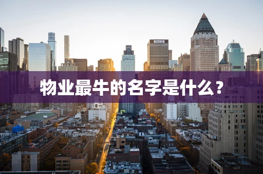 物业最牛的名字是什么？