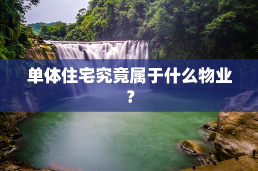单体住宅究竟属于什么物业？