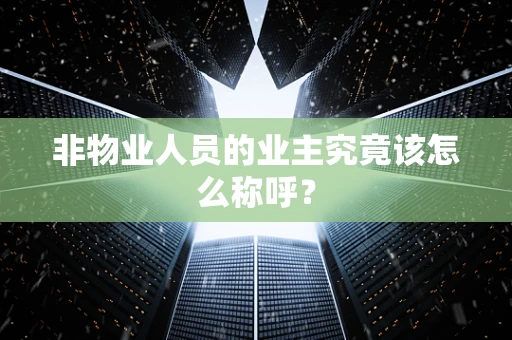非物业人员的业主究竟该怎么称呼？
