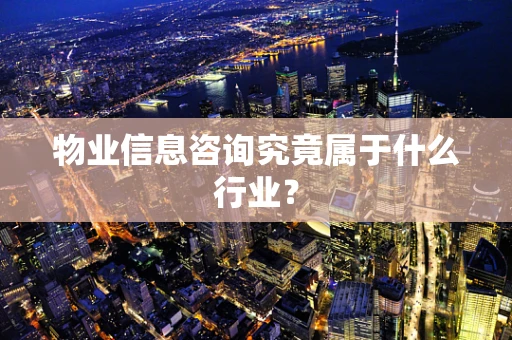 物业信息咨询究竟属于什么行业？