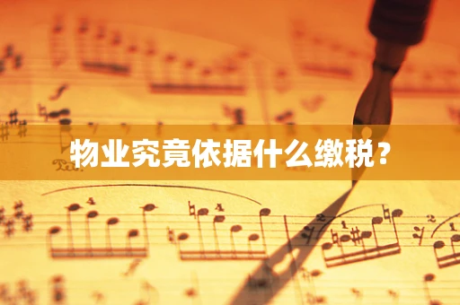 物业究竟依据什么缴税？