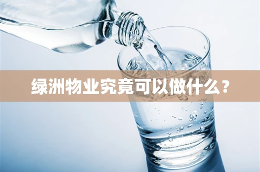 绿洲物业究竟可以做什么？