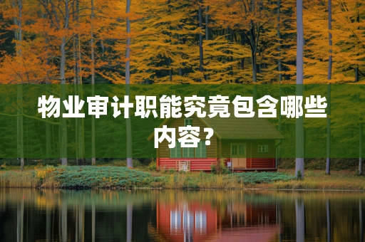 物业审计职能究竟包含哪些内容？