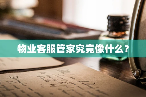 物业客服管家究竟像什么？