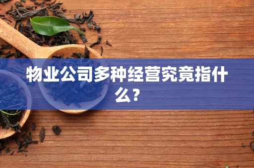 物业公司多种经营究竟指什么？