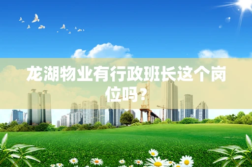 龙湖物业有行政班长这个岗位吗？