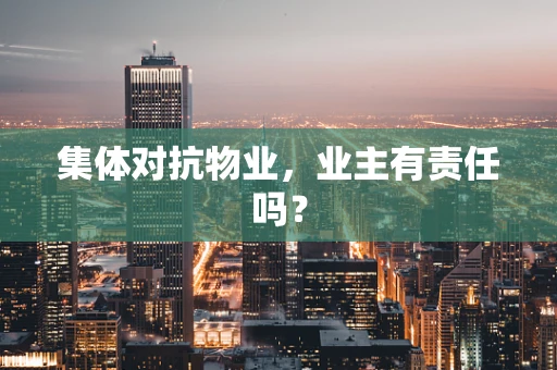 集体对抗物业，业主有责任吗？