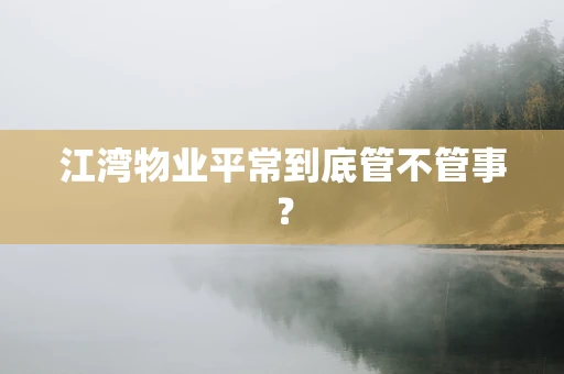 江湾物业平常到底管不管事？