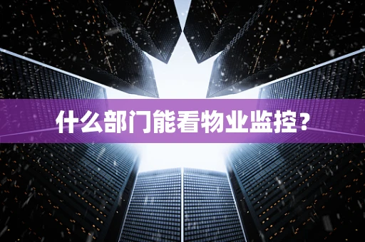 什么部门能看物业监控？