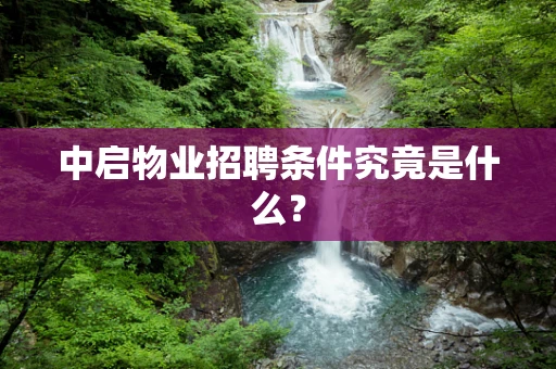 中启物业招聘条件究竟是什么？