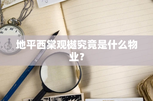 地平西棠观樾究竟是什么物业？