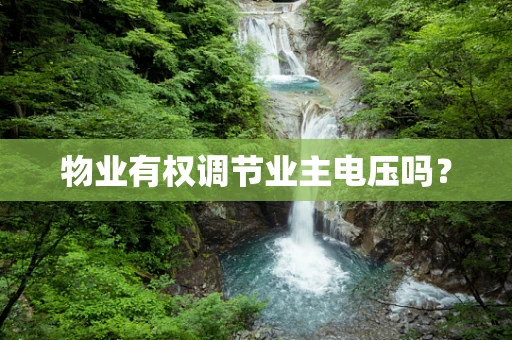 物业有权调节业主电压吗？