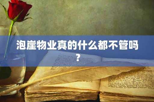 泡崖物业真的什么都不管吗？