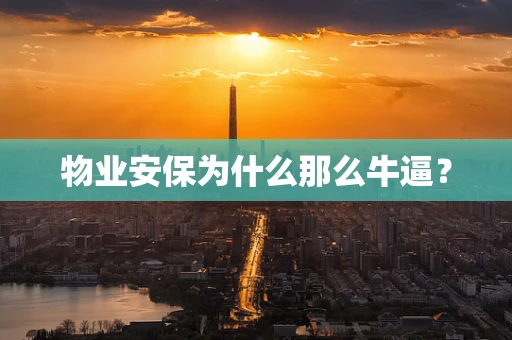 物业安保为什么那么牛逼？