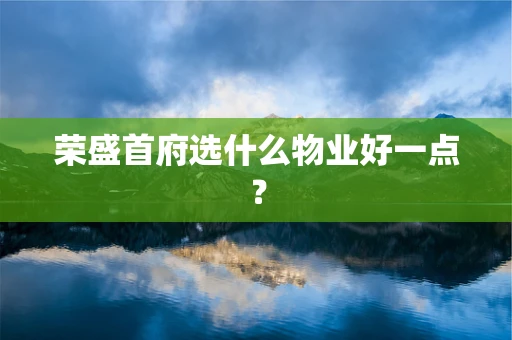 荣盛首府选什么物业好一点？